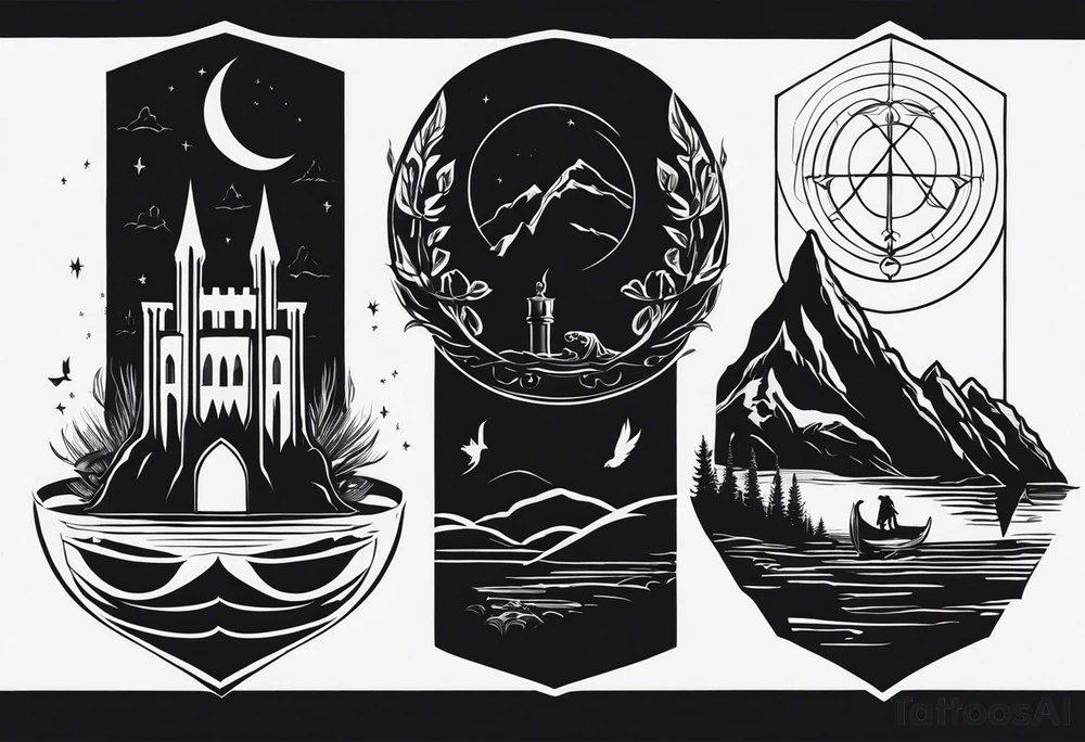 Lord of the rings and Harry Potter movie mashup. Small and very simple. tattoo idea