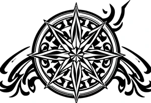 Double layered compass rose tattoo idea
