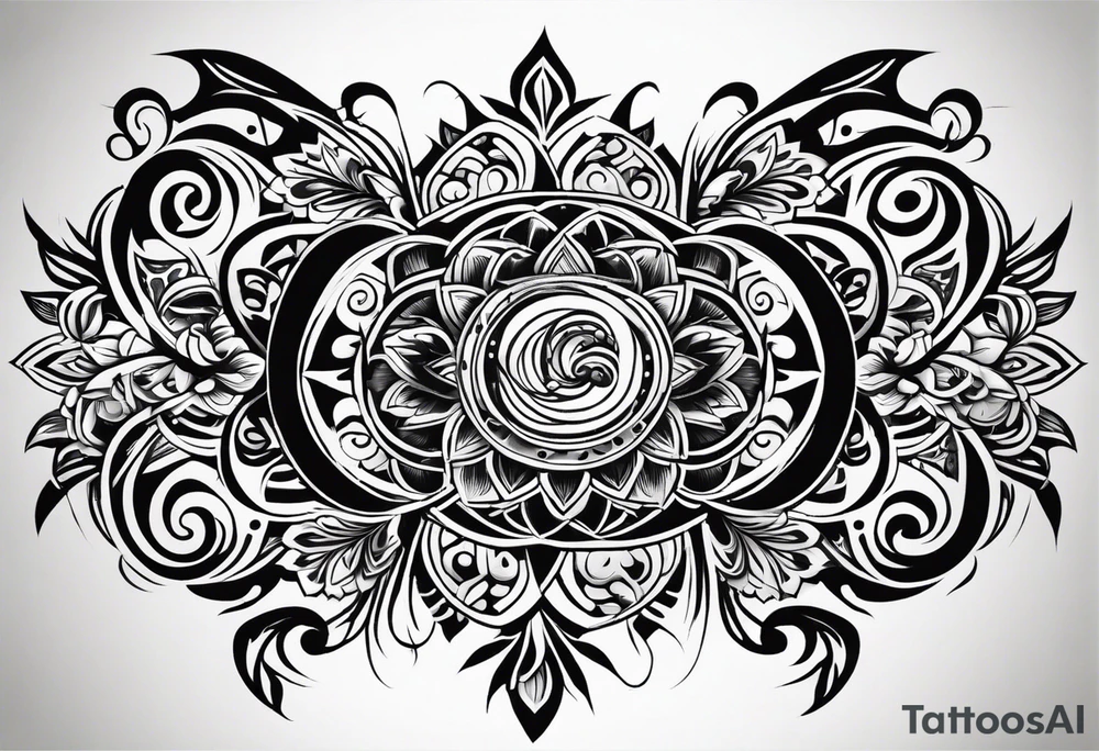 tribal patterns and flowers for forearm tattoo idea
