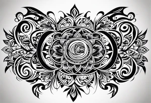 tribal patterns and flowers for forearm tattoo idea