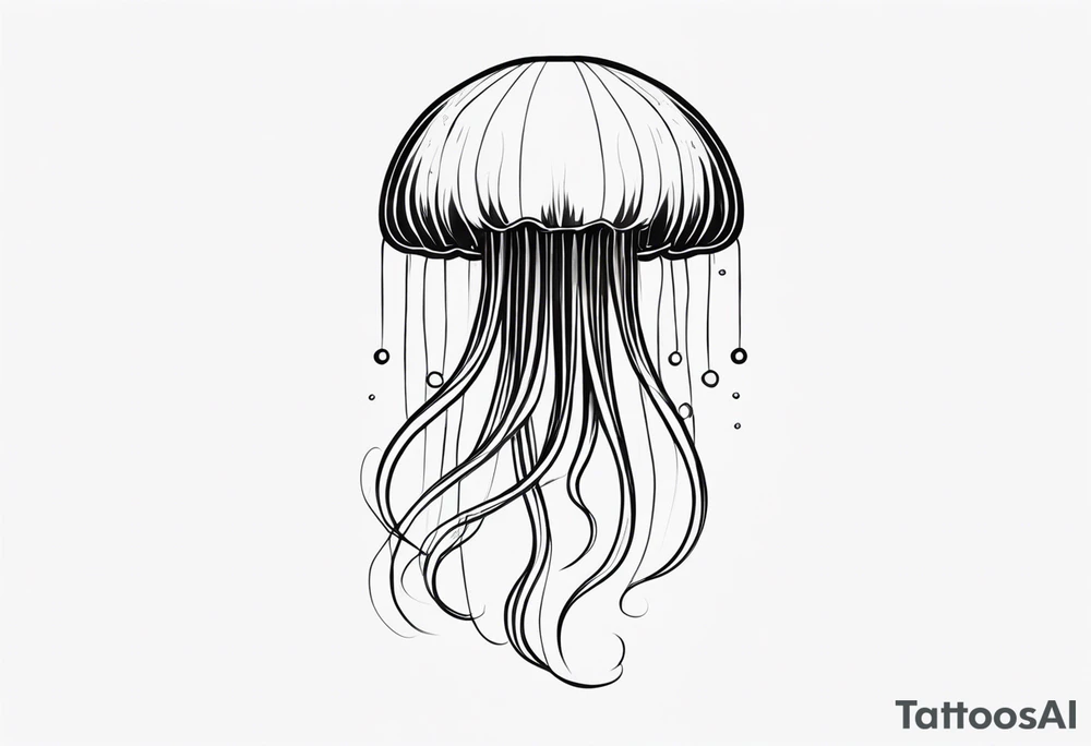 jellyfish with a small head and really long tentacles tattoo idea
