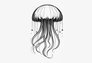 jellyfish with a small head and really long tentacles tattoo idea