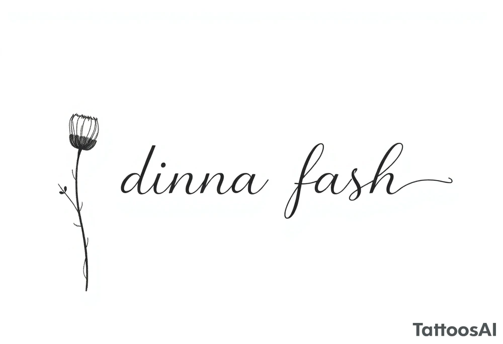 minimaliste simple thistle with dragonfly text : dinna fash tattoo idea