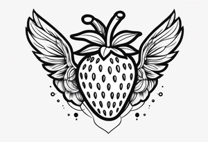 A Strawberry with wings tattoo idea