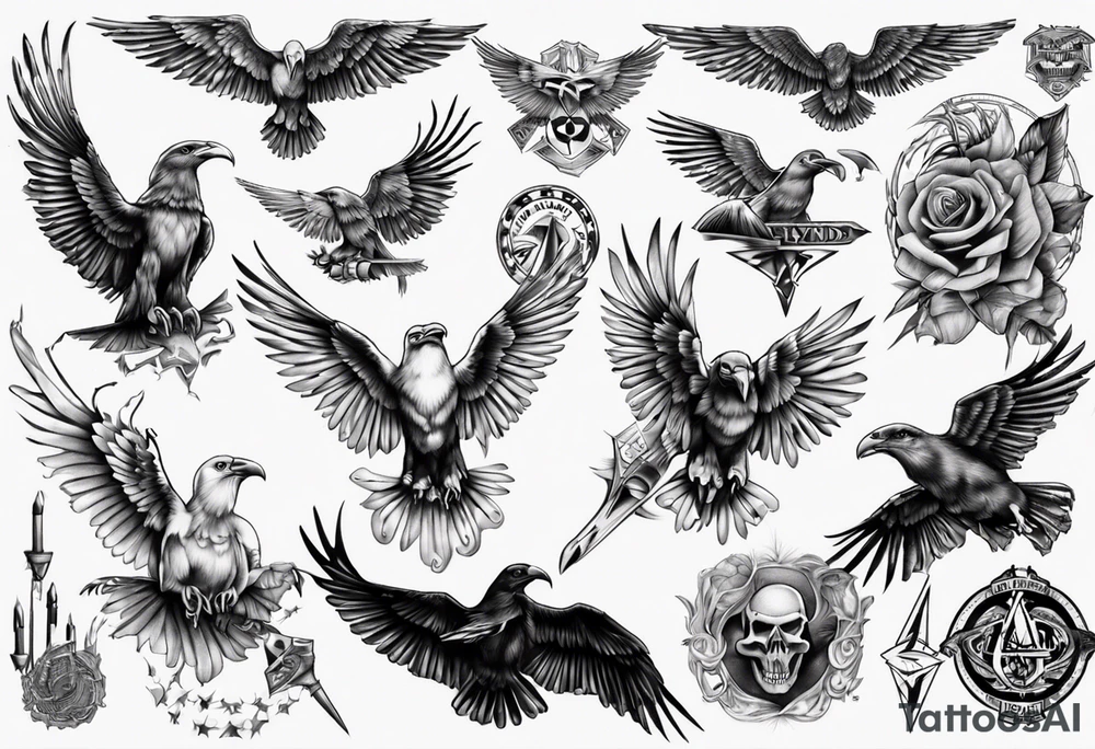 highly detailed free bird
 Lynyrd Skynyrd tattoo idea