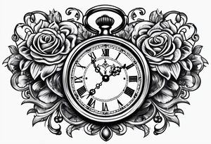 pocket watch chain tattoo idea