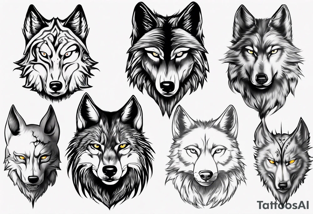 wolfs head tattoo idea