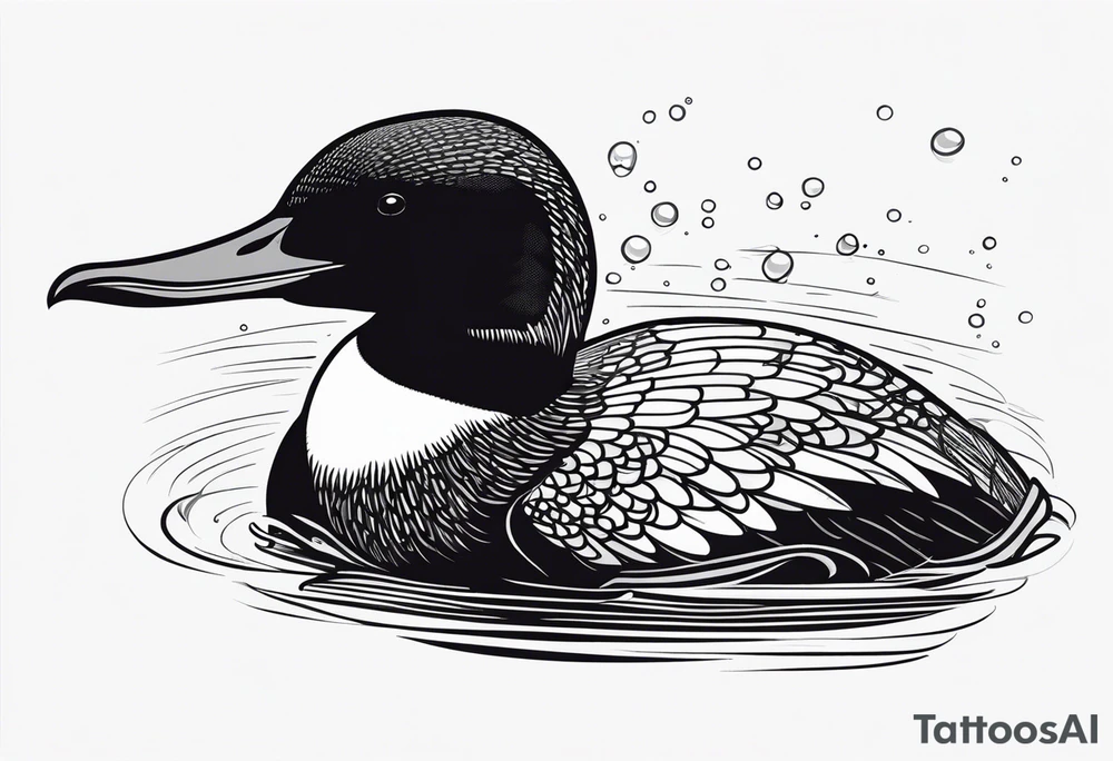 Loon diving underwater tattoo idea