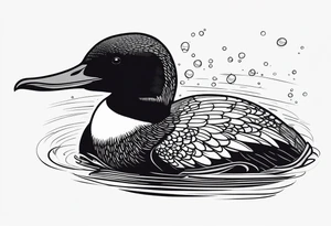 Loon diving underwater tattoo idea