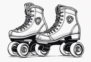 girls fancy roller skating tattoo idea