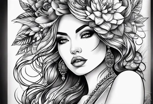 Beautiful woman from death to inner peace and self-love tattoo idea