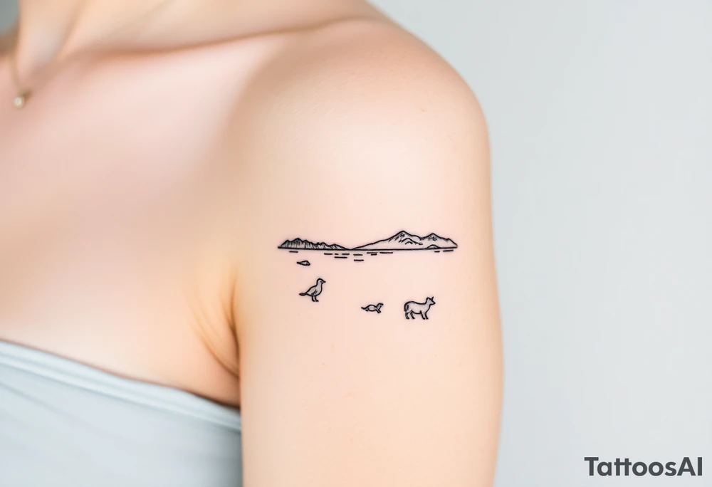 family, nature, animals, lake, water tattoo idea