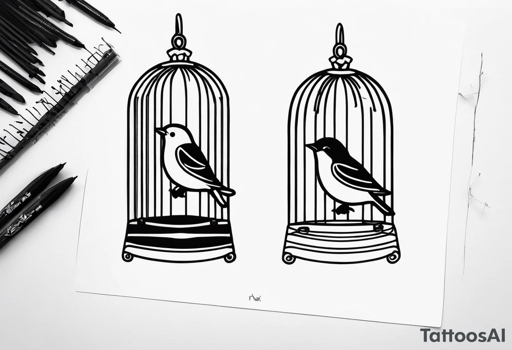 Bird in a Cage tattoo idea