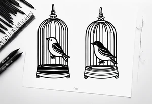 Bird in a Cage tattoo idea