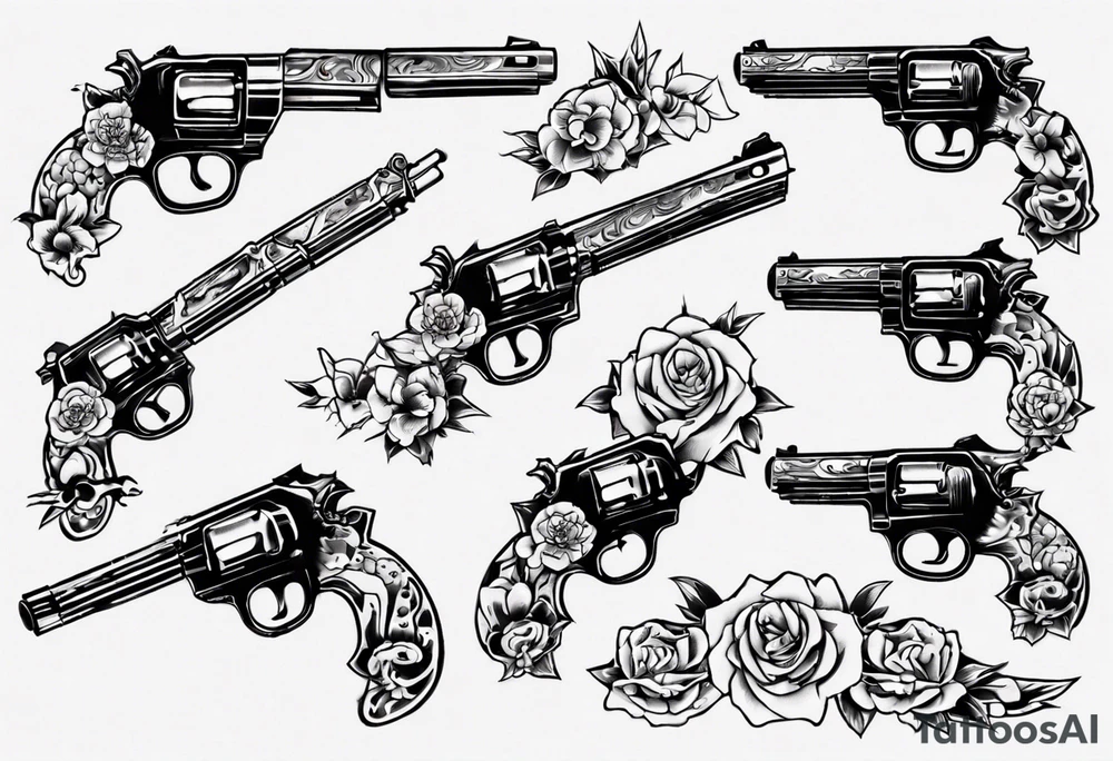 gun with blood tattoo idea