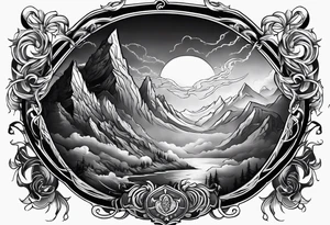 Valhalla mist fog lightning tattoo idea