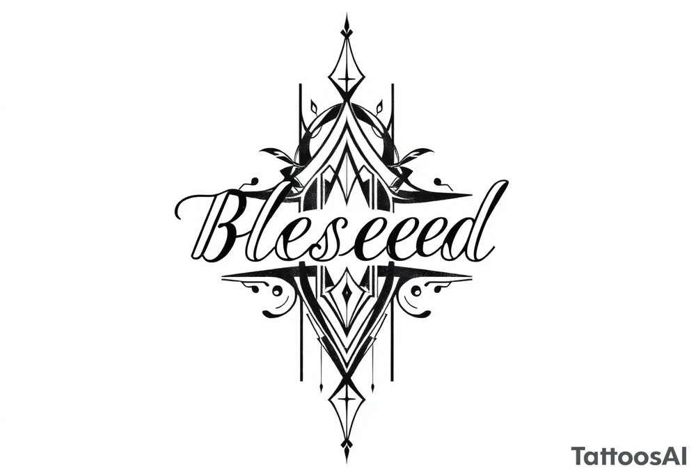 i neeee the word blessed vertically tattoo idea