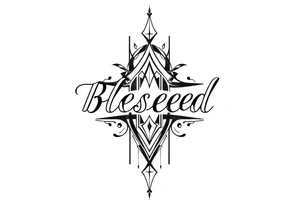 i neeee the word blessed vertically tattoo idea