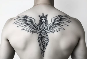 pleasure goddess with no wings tattoo idea