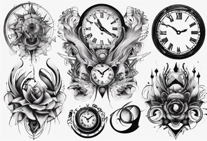 Clock abstract tattoo idea