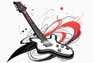 electric guitar with distorted audio wave coming out of cable plug tattoo idea