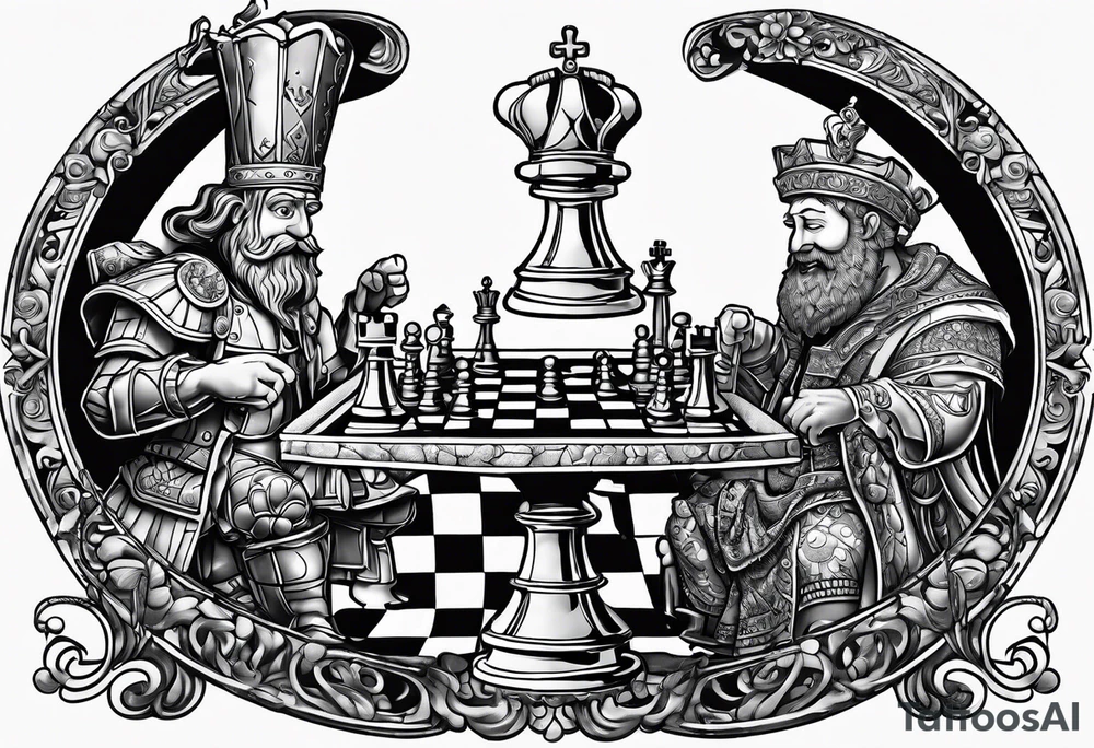 SpongeBob playing chess with Marcus Aurelius tattoo idea SpongeBob playing chess with Marcus Aurelius tattoo idea