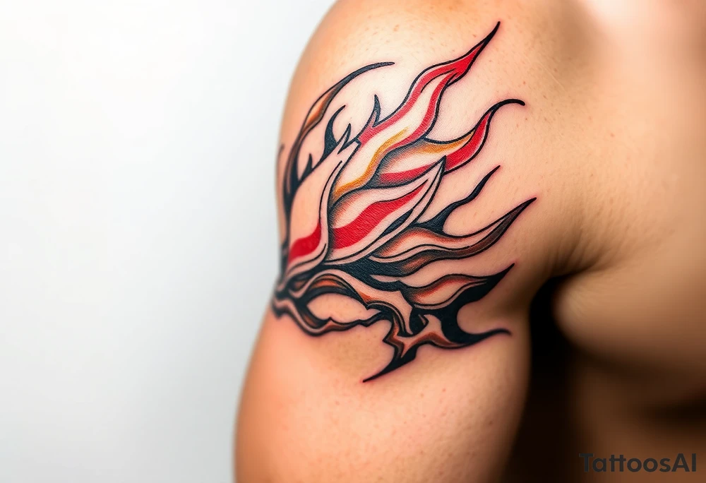 huge powerfull flames tattoo idea
