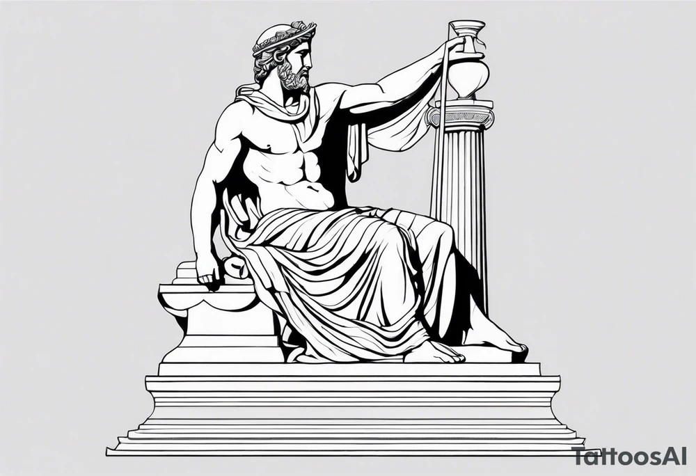 greek sculpture half chiseled tattoo idea