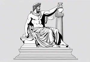 greek sculpture half chiseled tattoo idea