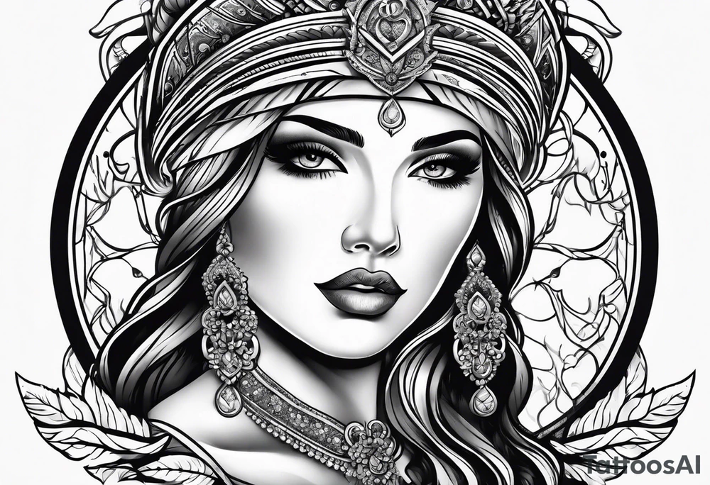 lady juctice emblem tattoo idea