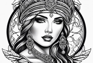 lady juctice emblem tattoo idea