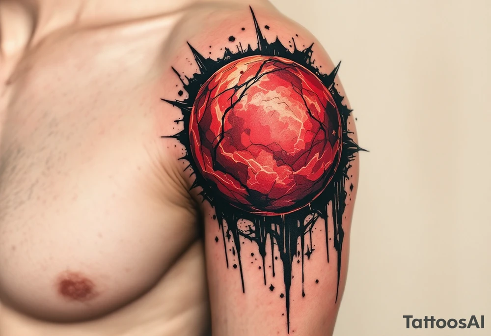 Red planet tattoo idea