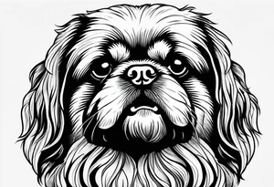 The contour of the face of a pekingese with shih tzu mixed race god. Nothing besides the face. tattoo idea