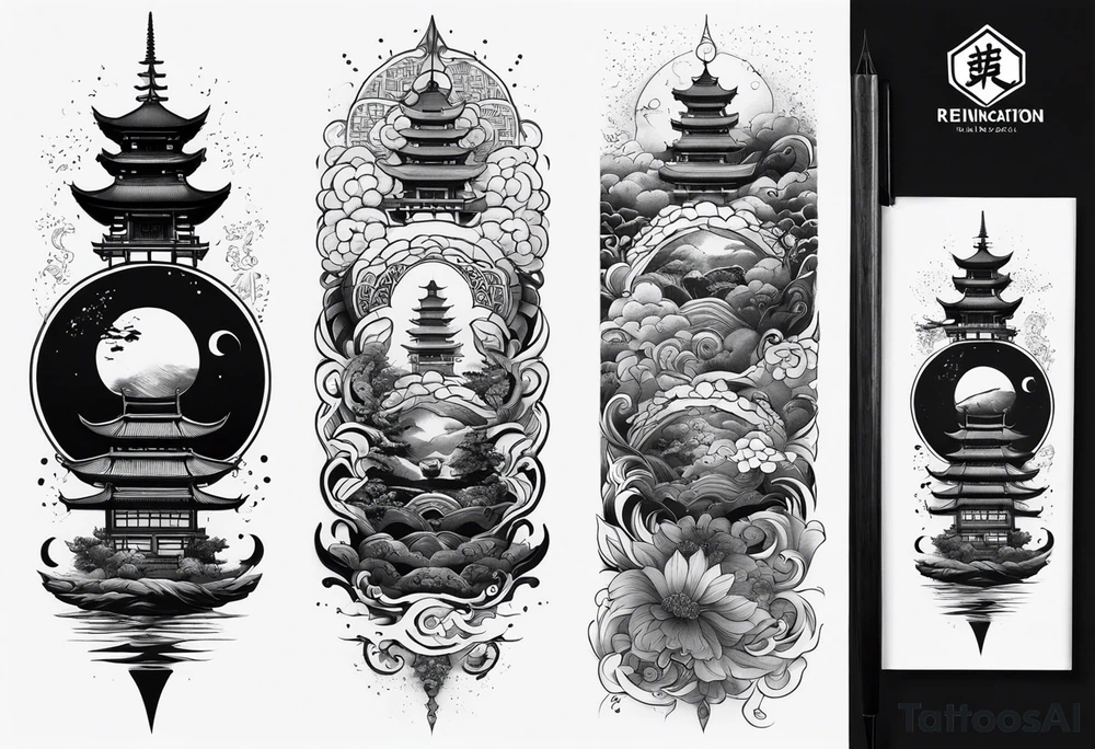Reincarnation long forearm tattoo tattoo idea