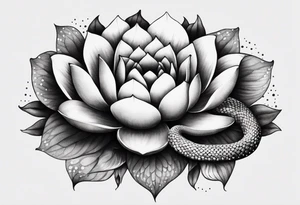 Snake with lotus tattoo idea