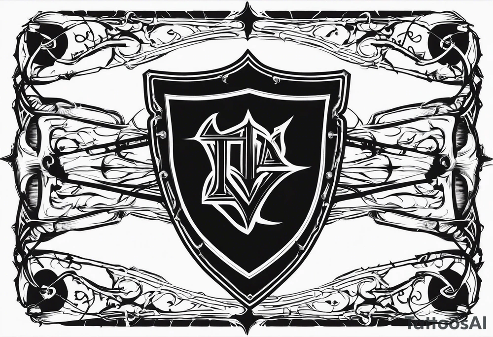Valhalla sword shield barb wire tattoo idea