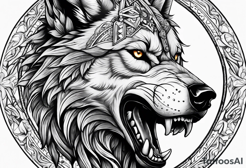 a wolf revealing its skull inspired by elden ring tattoo idea