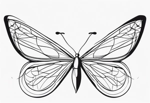 Ala de ángel y ala de mariposa tattoo idea