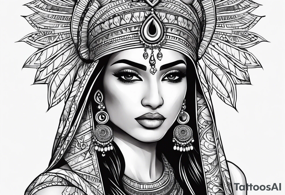 indian woman tattoo idea