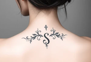 Lorbeerkranz mit Buchstabe S tattoo idea