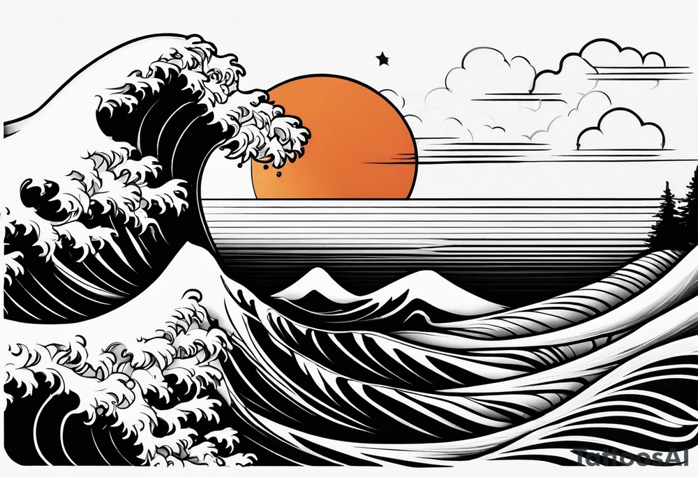 Simple wave tattoo idea