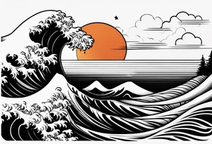 Simple wave tattoo idea