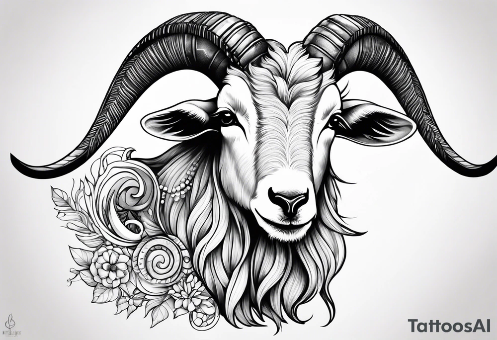 Aquarius goat tattoo idea
