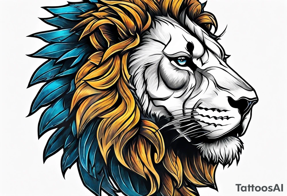 Spartan soldier in a lion tattoo idea