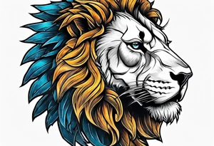 Spartan soldier in a lion tattoo idea