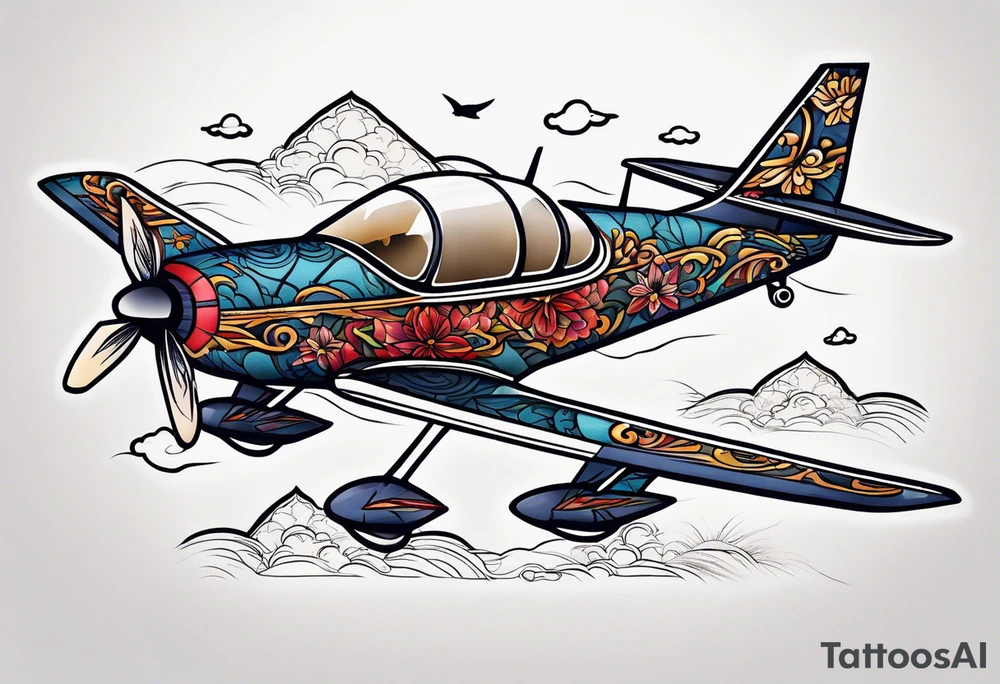 Travel themed, tiny jet plane tattoo idea