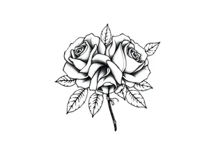 bouquet of roses tattoo idea