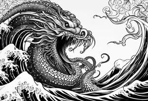 Kraken tentacles coming out of water tattoo idea