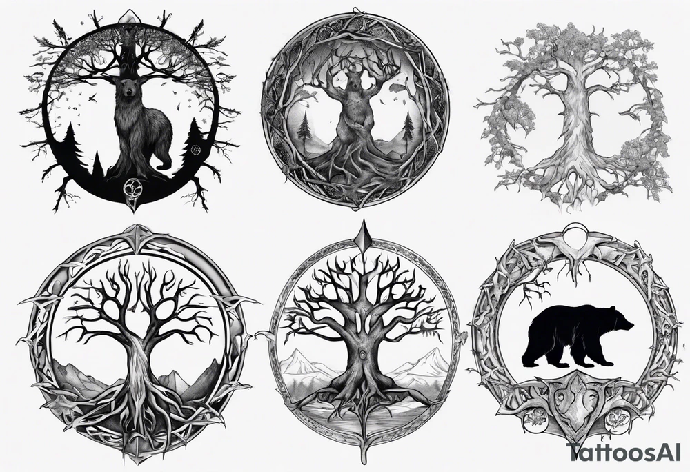 Gondor, Yggdrasil, bears tattoo idea