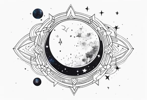Celestial galaxy realistic tattoo idea